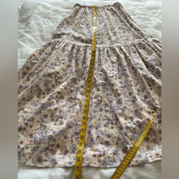 H&M Lin Melange Womens XS Multi-Color Floral Ballerina Length Skirt - Picture 8 of 9